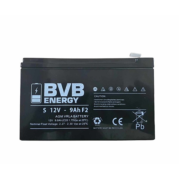 BVB ENERGY VRLA AGM 12-9 9.0Ah Επαναφορτιζόμενη μπαταρία μολύβδου κλειστού τύπου 12V  για ups, συναγερμους κ.α